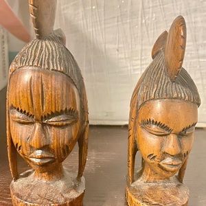 Hand carved Native American wooden bust (2)